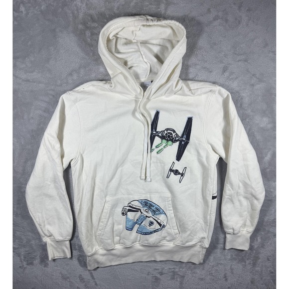 Disney Star Wars Hoodie Mens Large Millennium Falcon X-Wing Tie Fighter Pullover - Picture 1 of 9
